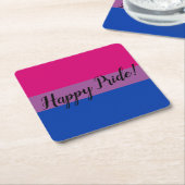 Happy Pride Bisexual Flag Rechteckiger Pappuntersetzer (angewinkelt)