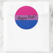 Happy Pride Bisexual Flag Runder Aufkleber (Tasche)