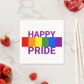 Happy Pride Bold Rainbow Flag Party Serviette (Beispiel)