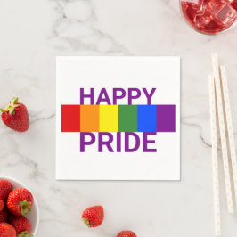 Happy Pride Bold Rainbow Flag Party Serviette