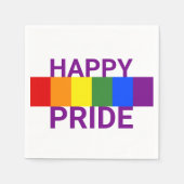 Happy Pride Bold Rainbow Flag Party Serviette (Vorderseite)