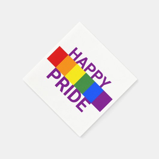 Happy Pride Bold Rainbow Flag Party Serviette (Ecke)