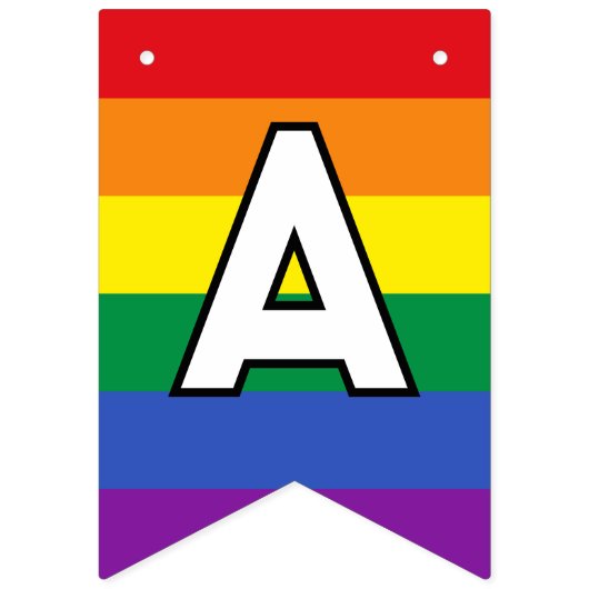 Happy Pride Custom Year Gay Pride LGBT Rainbow Wimpelkette (Zweite Fahne)