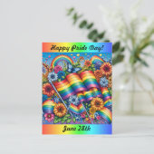 Happy Pride Day | 28. Juni Rainbow Postkarte (Stehend Vorderseite)