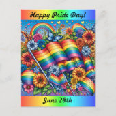 Happy Pride Day | 28. Juni Rainbow Postkarte (Vorderseite)