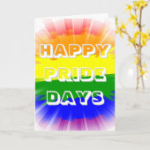 Happy Pride Days Burning Rainbow Flag Gay Pride Karte (Gelbe Blume)