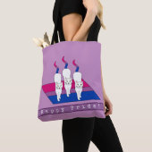 Happy-Pride-Katzen mit bisexueller Flagge Tasche (Von Nahem)