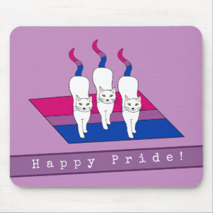 Happy Pride Katzen mit bisexueller Stolperflagge Mousepad