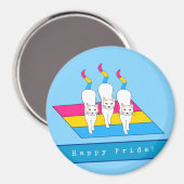 Happy-Pride-Katzen mit Pansexual Flag Magnet (Vorderseite/Rückseite)