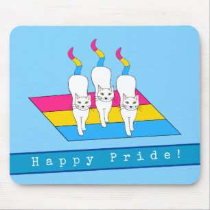 Happy-Pride-Katzen mit Pansexual Flag Mousepad