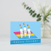 Happy Pride Katzen mit Pansexual Flag Postkarte (Stehend Vorderseite)