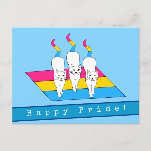 Happy Pride Katzen mit Pansexual Flag Postkarte (Vorderseite)