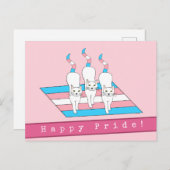 Happy Pride Katzen mit Transgender-Flag Postkarte (Vorne/Hinten)