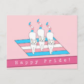 Happy Pride Katzen mit Transgender-Flag Postkarte (Vorderseite)