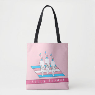 Happy Pride Katzen mit Transgender-Flag Tasche