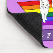 Happy-Pride-LGBT-Katzen mit Regenbogenflagge Mousepad (Ecke)