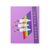 Happy-Pride-LGBT-Katzen mit Regenbogenflagge Notizblock (Rotiert)
