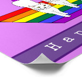 Happy Pride LGBT Katzen mit Regenbogenflagge Poster (Ecke)