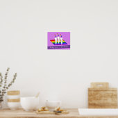 Happy Pride LGBT Katzen mit Regenbogenflagge Poster (Küche)