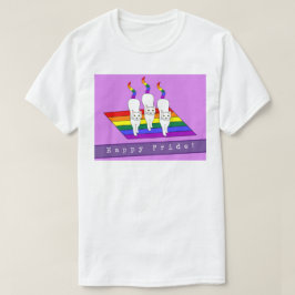 Happy-Pride-LGBT-Katzen mit Regenbogenflagge T-Shirt