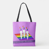 Happy-Pride-LGBT-Katzen mit Regenbogenflagge Tasche (Rückseite)