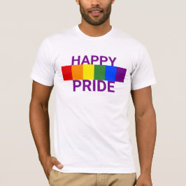 Happy Pride LGBT Rainbow Strip T-Shirt