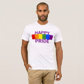 Happy Pride LGBT Rainbow Strip T-Shirt (Vorne ganz)