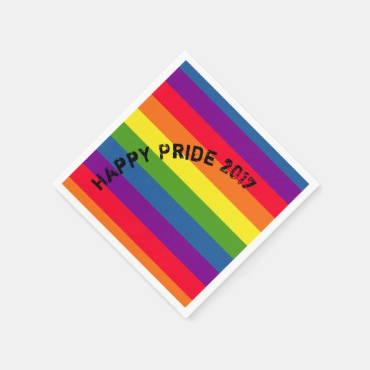 Happy Pride LGBTQ Rainbow Celebration Custom Text Serviette (Ecke)