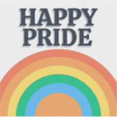Happy Pride Minimalist Rainbow Sticker (Vorderseite)