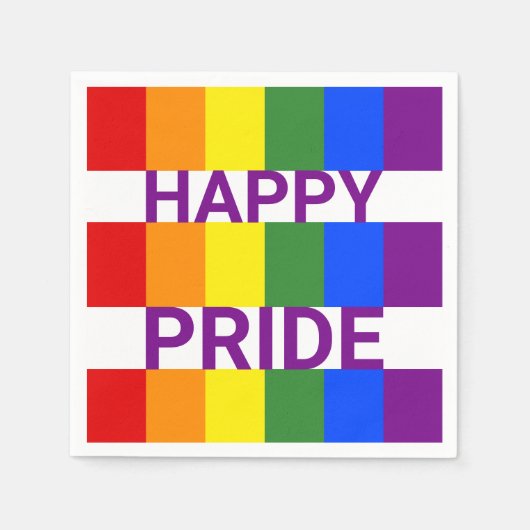 Happy Pride Modernes Rainbow Party Serviette (Vorderseite)