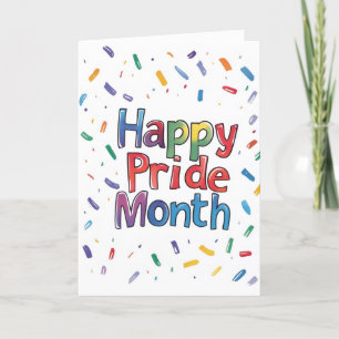 Happy Pride Month Colorful Confetti Feiertagskarte