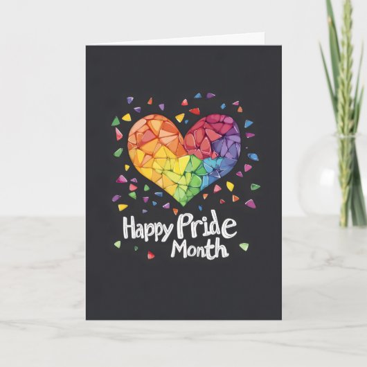 Happy Pride Month Colorful Herz Feiertagskarte (Vorderseite)