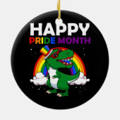 Happy Pride Month LGBT Q Cute Dinosaur Gay Keramik Ornament (Hinten)