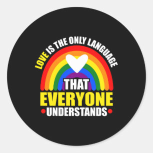 Happy Pride Month Regenbogenflagge für stolze Alli Runder Aufkleber