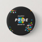 Happy Pride Month Splash Colors T Shirt Button (Vorderseite)