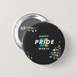 Happy Pride Month Splash Colors T Shirt Button