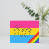 Happy Pride Pansexual Flag Postkarte (Stehend Vorderseite)