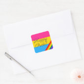 Happy Pride Pansexual Flag Quadratischer Aufkleber (Umschlag)