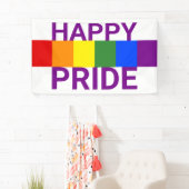 Happy Pride Rainbow Flag Streifen Banner (Insitu)