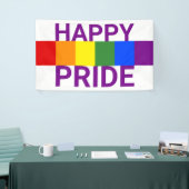 Happy Pride Rainbow Flag Streifen Banner (Messeveranstaltung)