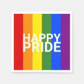 Happy Pride Rainbow Flag Stripes Party Serviette (Vorderseite)