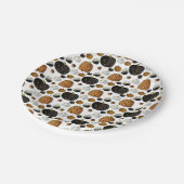 Happy print polka dots pumpkin pappteller (Schrägansicht)