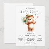 Happy Printable Bear Baby Dusche Einladung (Vorne/Hinten)