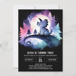 Happy Printable Triceratops Geburtstag Einladung