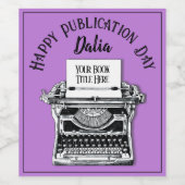 Happy Publication Day Personalisiert Pink Weinetikett (Einzelnes Label)