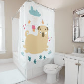 Happy Puggy Duschvorhang (Beispiel)