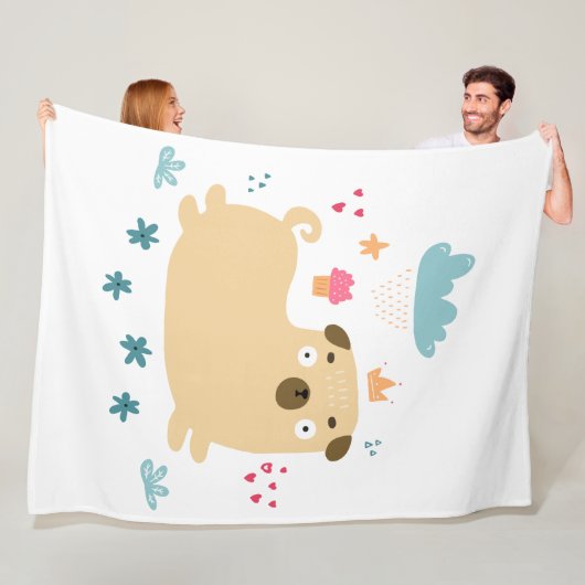 Happy Puggy Fleece Blanket (Beispiel)