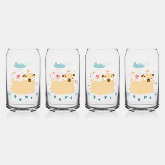 Happy Puggy Glasses Dosenglas (Hinten)