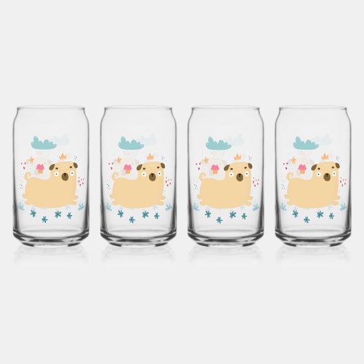 Happy Puggy Glasses Dosenglas (Vorderseite)