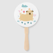 Happy Puggy Hand Fans Fächer (Vorderseite)